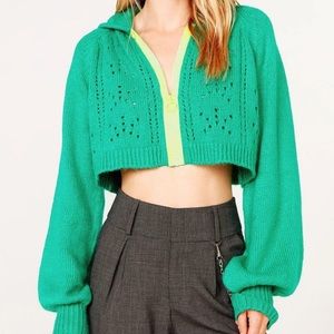For Love and Lemons knit cropped hoodie